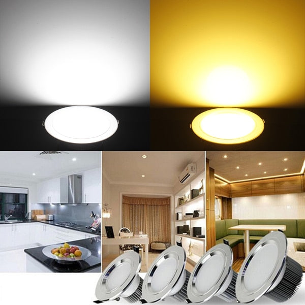 Jiguoor Ultra Bright 12W Led Ceiling Recessed Downlight Round/Square Panel light 1150-1250LM Led Panel Bulb Lamp Light