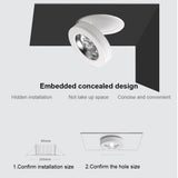 LED Downlight 2 Colors Foldable Surface Mounted LED Downlight Recessed Ceiling Light COB Spot Light
