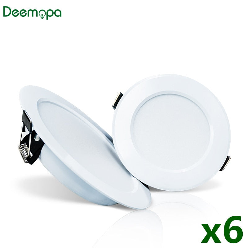 LED Downlight 6pcs/lot 3W 5W 7W 9W 12W 15W LED Lamp AC 220V Spotlight Recessed Round LED Panel Light Indoor Lighting Down light