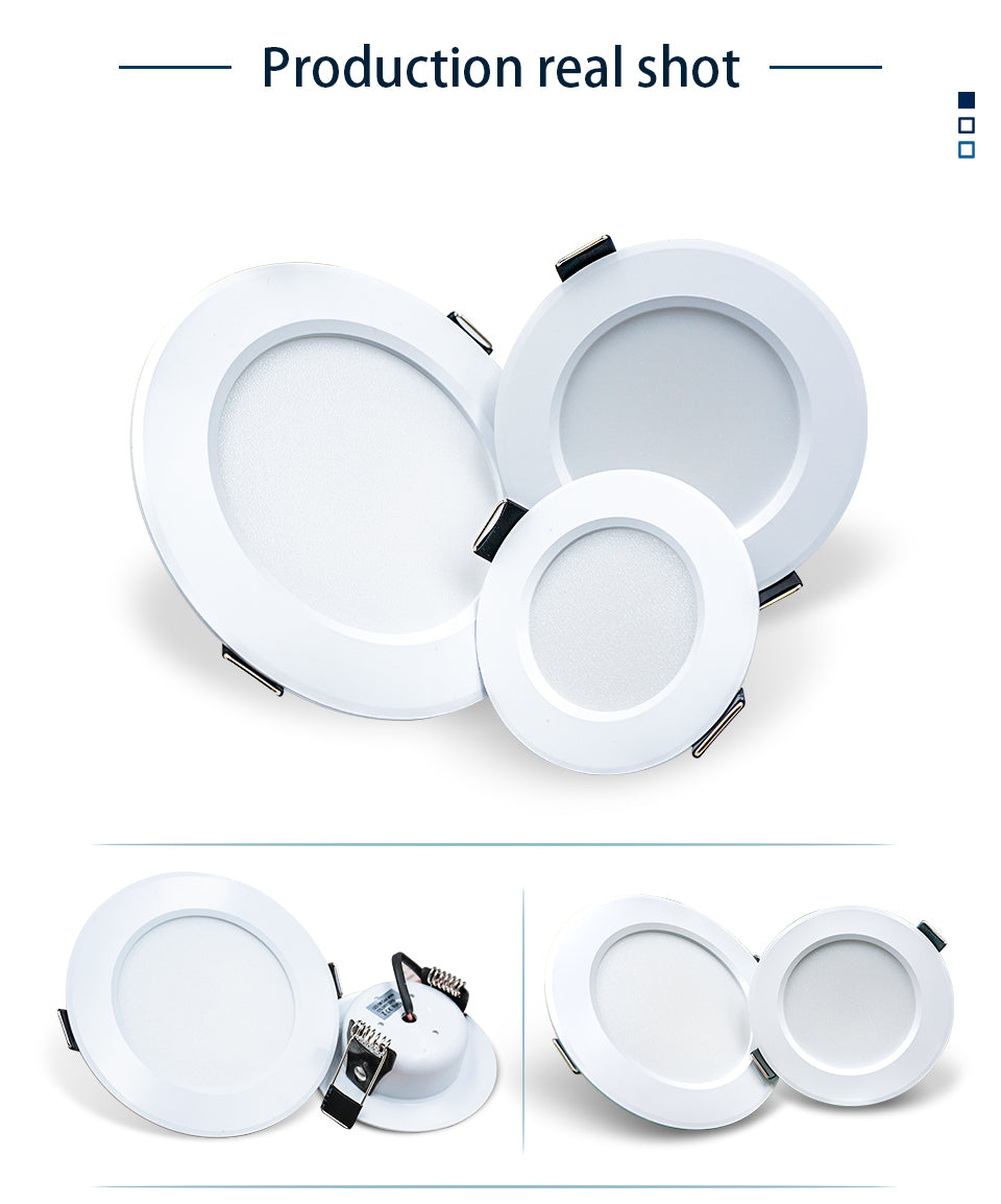 LED Downlight 6pcs/lot 3W 5W 7W 9W 12W 15W LED Lamp AC 220V Spotlight Recessed Round LED Panel Light Indoor Lighting Down light