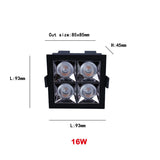 Led Grid Ceiling Spot Embedded Recessed Downlight Line Lights 4W 12W 16W 20W 36W 40W COB Rectangular Lamp Without Main Lights