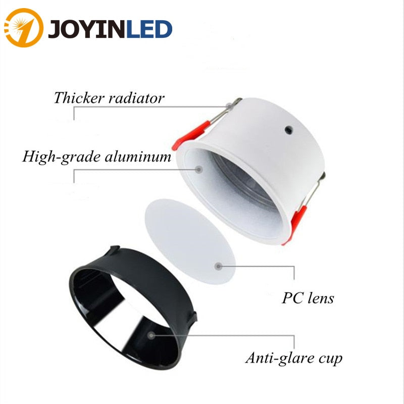 Anti-Glare Dimmable Led Downlights Surface Mounted Ceiling Led 7W 9W Round Room Home Lighting Fixtures AC220V Recessed Downlight