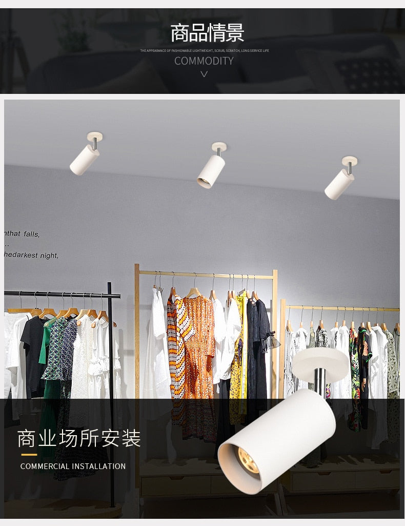 LED Downlight Dimmable 7W 10W 12W 10 PCS COB surface mounted Spot lights Led Ceiling Spot Light AC85-265V For Clothing Shop