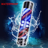 LED downlight 100CM Barber Shop Pole Rotating Lighting Red White Blue Stripe Rotating Light Stripes Sign Hair Wall Hanging LED Downlights