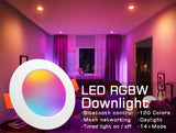 LED Ceiling Lamp RGB Downlight Dimmable Smart Home focos Bulb Light Spotlight Colour Changing Fan 220V 110V Work with Bluetooth