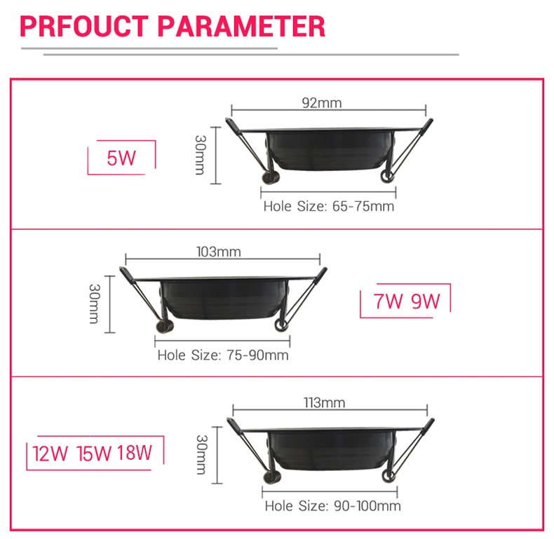 LED Downlight Waterproof Black Shell IP65 5W 7W 9W 12W 15W 18W 10 pcs Cold Warm Natural White Spot Lamp 220V 230V Indoor Lighting