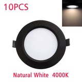 LED Downlight Waterproof Black Shell IP65 5W 7W 9W 12W 15W 18W 10 pcs Cold Warm Natural White Spot Lamp 220V 230V Indoor Lighting