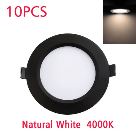 LED Downlight Waterproof Black Shell IP65 5W 7W 9W 12W 15W 18W 10 pcs Cold Warm Natural White Spot Lamp 220V 230V Indoor Lighting