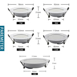 LED Downlight 220V 18W 15W 12W 9W 7W 10pcs Round Recessed Fixtures Ceiling Spotlight Down Lights For Kitchen Office Living Room