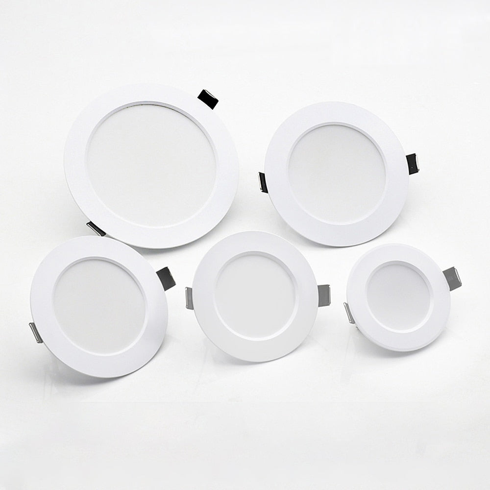 LED Downlight 220V 18W 15W 12W 9W 7W 10pcs Round Recessed Fixtures Ceiling Spotlight Down Lights For Kitchen Office Living Room