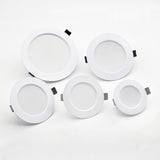 LED Downlight 220V 18W 15W 12W 9W 7W 10pcs Round Recessed Fixtures Ceiling Spotlight Down Lights For Kitchen Office Living Room