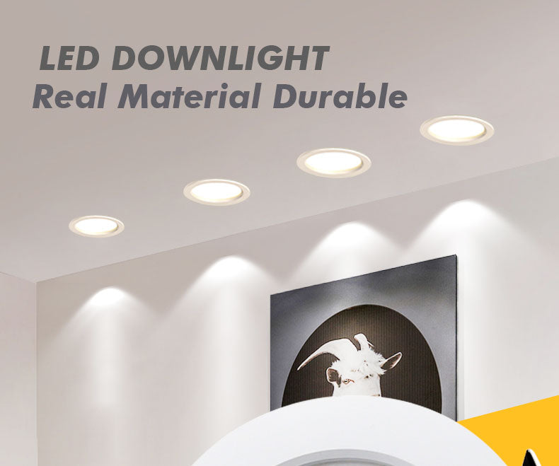 LED Downlight 220V 18W 15W 12W 9W 7W 10pcs Round Recessed Fixtures Ceiling Spotlight Down Lights For Kitchen Office Living Room