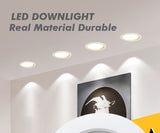 LED Downlight 220V 18W 15W 12W 9W 7W 10pcs Round Recessed Fixtures Ceiling Spotlight Down Lights For Kitchen Office Living Room