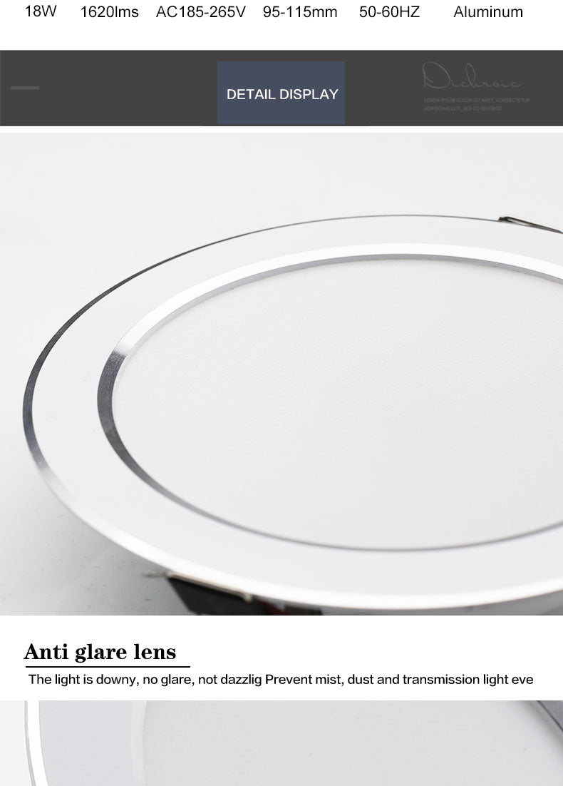 LED Downlight 220V 18W 15W 12W 9W 7W 10pcs Round Recessed Fixtures Ceiling Spotlight Down Lights For Kitchen Office Living Room