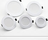 LED Downlight 220V 18W 15W 12W 9W 7W 10pcs Round Recessed Fixtures Ceiling Spotlight Down Lights For Kitchen Office Living Room
