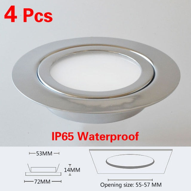 LED Mini Spotlight Cabinet lamp Wardrobe light IP65 Waterproof 4Pcs 12V 5W 3W 7W Ceiling Hidden Downlight Ultra-thin Spotlight