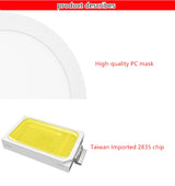 Ultra Thin LED Downlight Panel Light Round AC85-265V 3W 6W 9W 12W 15W 18W  for livingroom,kitchen bedroom Foyer LED Panel Light