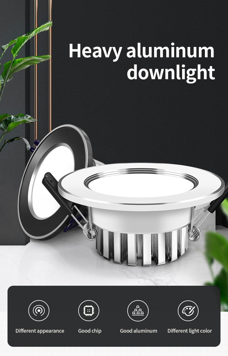 Recessed LED Downlight 5W 7W AC 220V Fog Waterproof Ceiling Lamp Spot Light Home Living Room Bedroom Bathroom Spotlight Lighting