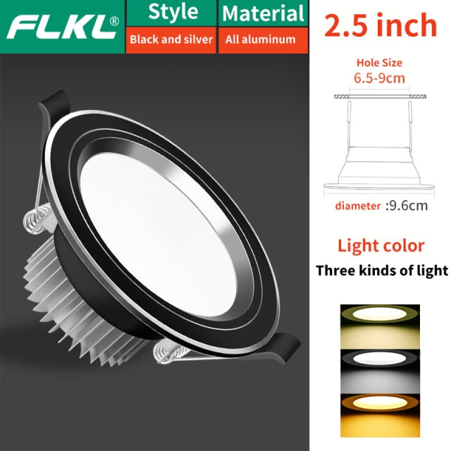 Recessed LED Downlight 5W 7W AC 220V Fog Waterproof Ceiling Lamp Spot Light Home Living Room Bedroom Bathroom Spotlight Lighting