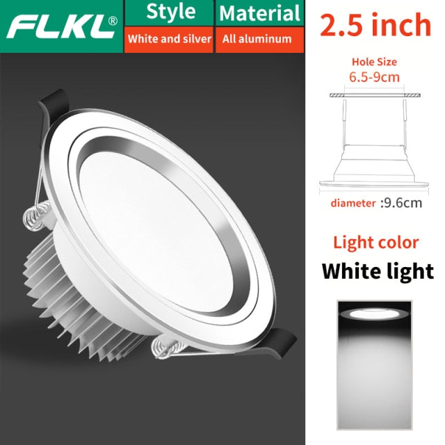 Recessed LED Downlight 5W 7W AC 220V Fog Waterproof Ceiling Lamp Spot Light Home Living Room Bedroom Bathroom Spotlight Lighting