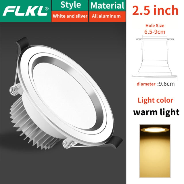 Recessed LED Downlight 5W 7W AC 220V Fog Waterproof Ceiling Lamp Spot Light Home Living Room Bedroom Bathroom Spotlight Lighting