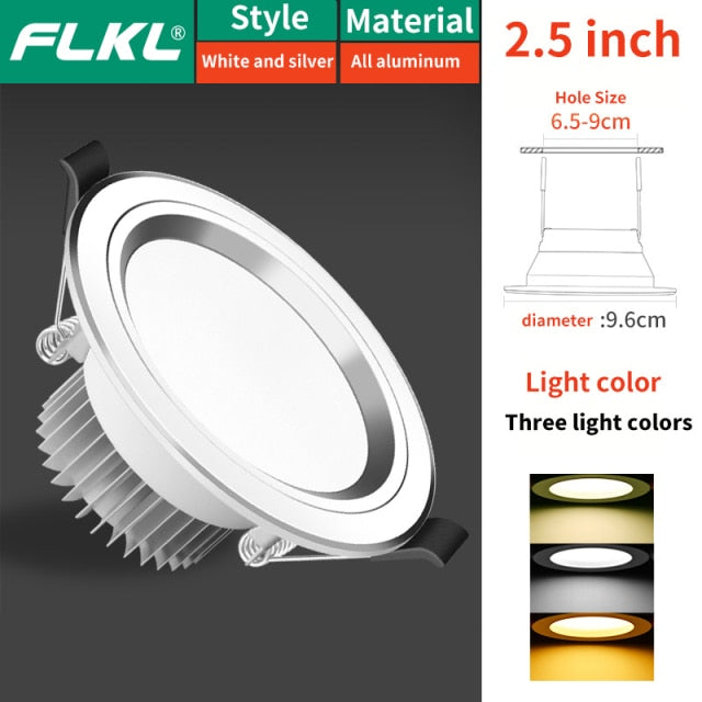 Recessed LED Downlight 5W 7W AC 220V Fog Waterproof Ceiling Lamp Spot Light Home Living Room Bedroom Bathroom Spotlight Lighting