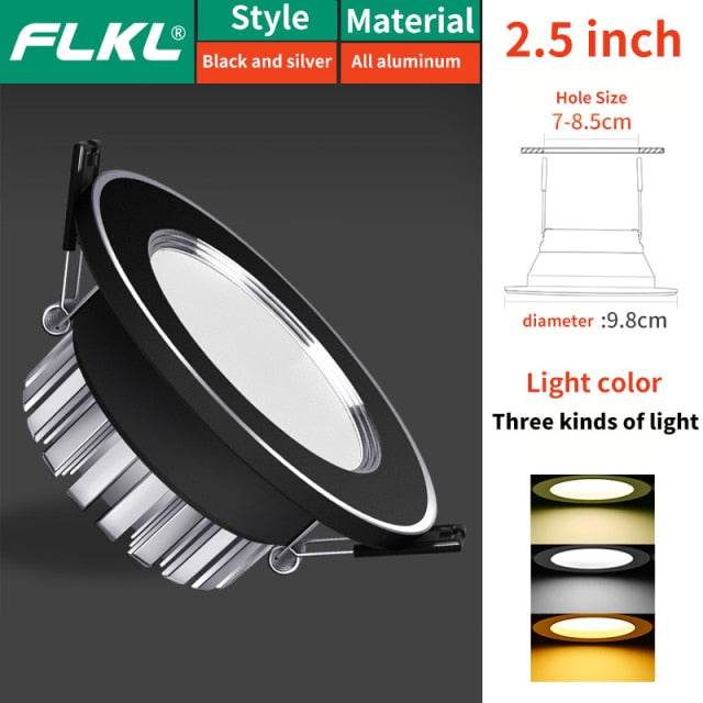 Recessed LED Downlight 5W 7W AC 220V Fog Waterproof Ceiling Lamp Spot Light Home Living Room Bedroom Bathroom Spotlight Lighting