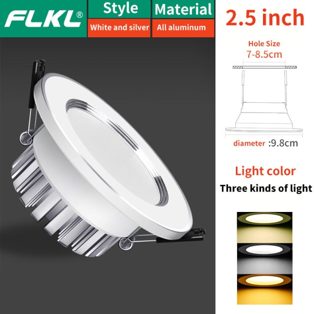 Recessed LED Downlight 5W 7W AC 220V Fog Waterproof Ceiling Lamp Spot Light Home Living Room Bedroom Bathroom Spotlight Lighting