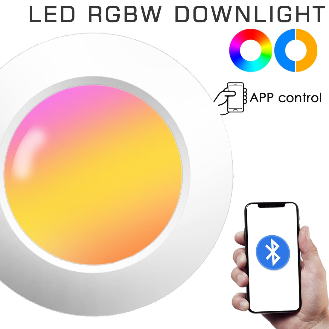 Ceiling Light RGB LED Downlight Spot Bluetooth Group Control Color Change Spotlight Indoor Smart Lamp 110V 220V Chandelier focus