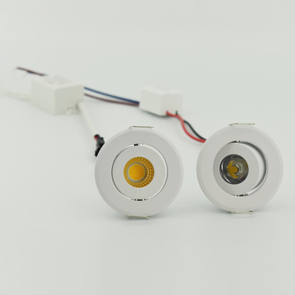 Small Spot LED Downlights 1W COB 3W 4pcs for cabinet pure white warm white Natural White