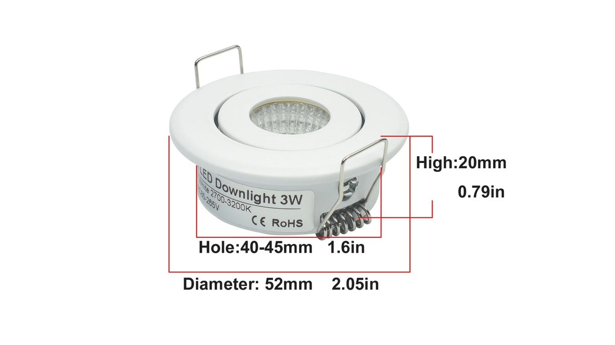 Small Spot LED Downlights 1W COB 3W 4pcs for cabinet pure white warm white Natural White