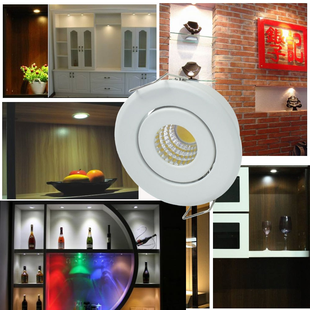 Small Spot LED Downlights 1W COB 3W 4pcs for cabinet pure white warm white Natural White