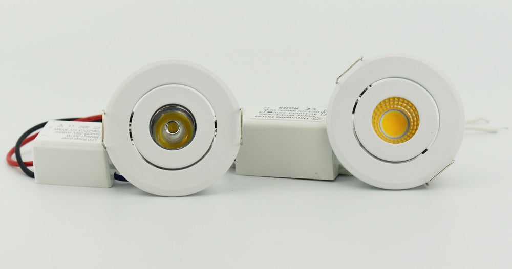 Small Spot LED Downlights 1W COB 3W 4pcs for cabinet pure white warm white Natural White