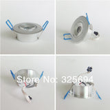 LED Recessed Downlight Cabinet Lamp silver shell 85-265v down light+driver 5pcs/lot  Free Shipping of HongKong Post Air Mail