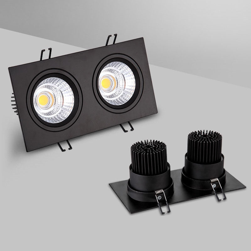 Square Black Led downlight bulbs COB Ceiling Spot Light 7w 10w 14w 20w 85-265V dimmable ceiling recessed Lights Indoor Lighting