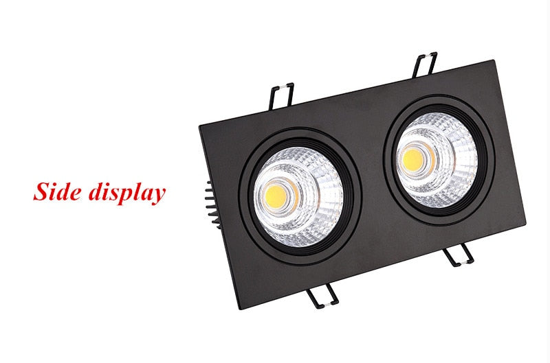 Square Black Led downlight bulbs COB Ceiling Spot Light 7w 10w 14w 20w 85-265V dimmable ceiling recessed Lights Indoor Lighting