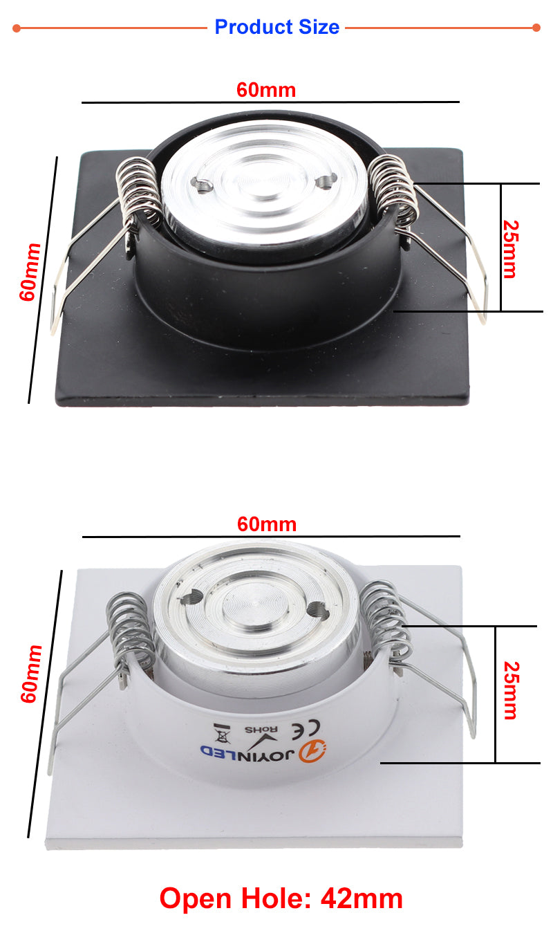 White/Black/Silver LED Downlights COB 3W Recessed LED Downlight Led Bulb Spot Light Lamp Aluminum Dimmable 220V 110V Home Decor