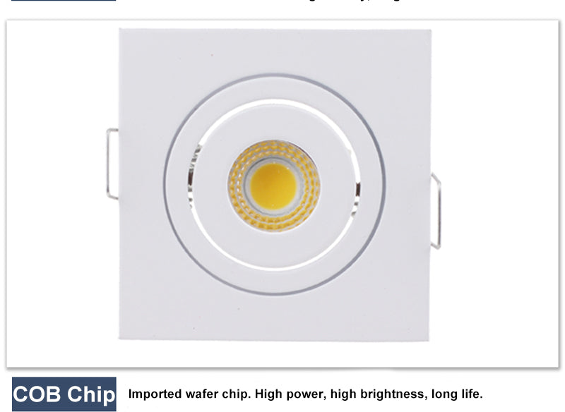 White/Black/Silver LED Downlights COB 3W Recessed LED Downlight Led Bulb Spot Light Lamp Aluminum Dimmable 220V 110V Home Decor