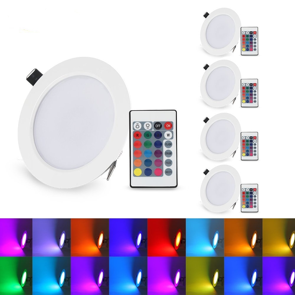 Dimmable LED Downlight 5/10/12W Spot Light Round Down Light 220V 110V Recessed Spot Ceiling Light Color Changing Lamp for Room