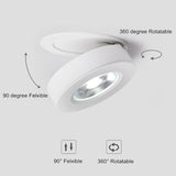 Ultra-thin Round Foldable Dimmable LED Ceiling Recessed Downlight 5W 7W 10W 12W 15W 360 Angle Adjustable 3000K/4000K/6000K