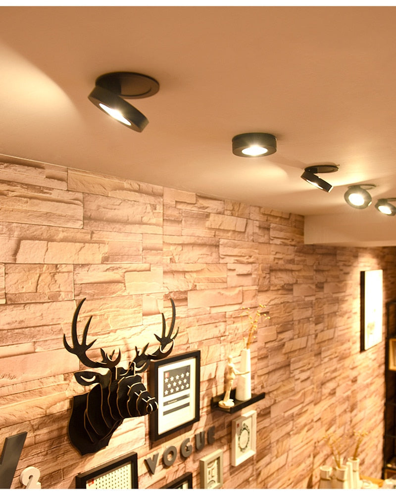 Ultra-thin Round Foldable Dimmable LED Ceiling Recessed Downlight 5W 7W 10W 12W 15W 360 Angle Adjustable 3000K/4000K/6000K