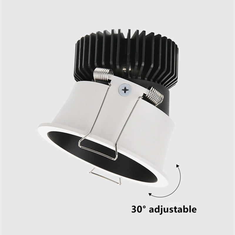 Anti-glare Downlight Round LED Spot Lights 7W 12W 24W Dimmable 110V 220v 38° Ceiling Lamp Warm white For Living Room Lighting