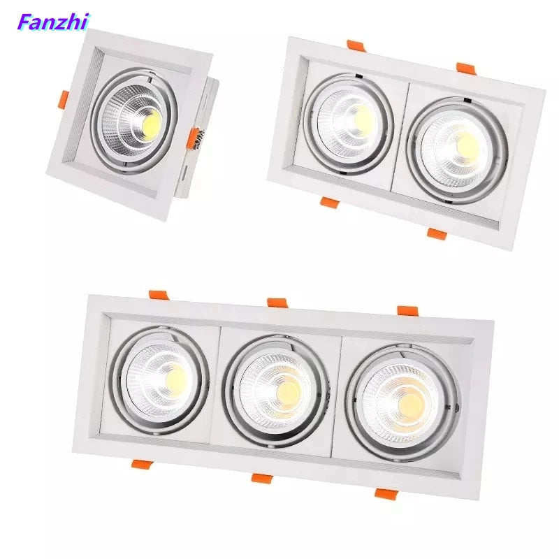 Super Bright Recessed square LED Dimmable Downlight COB 10w 20W 30w LED Spot light LED decoration Ceiling Lamp AC110V 220V Spot light