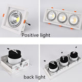 Super Bright Recessed square LED Dimmable Downlight COB 10w 20W 30w LED Spot light LED decoration Ceiling Lamp AC110V 220V Spot light