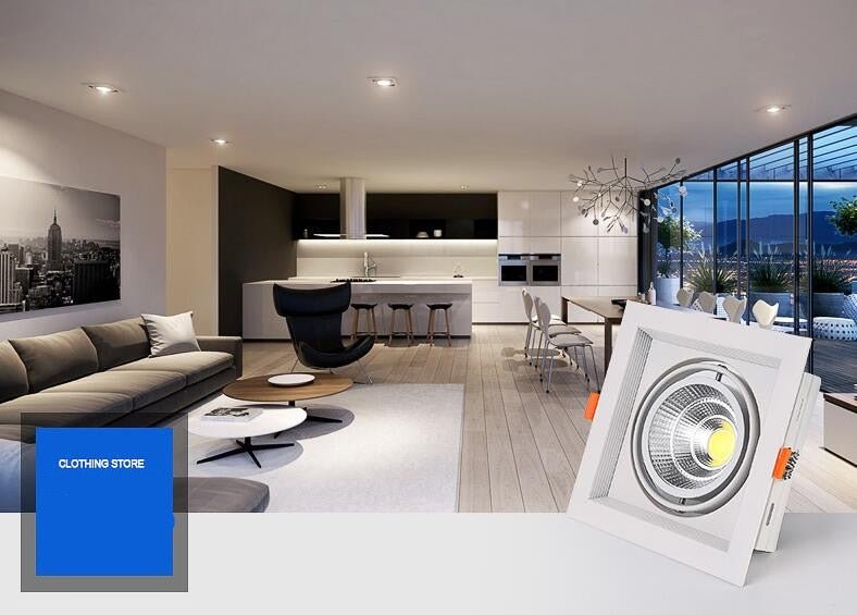 Super Bright Recessed square LED Dimmable Downlight COB 10w 20W 30w LED Spot light LED decoration Ceiling Lamp AC110V 220V Spot light
