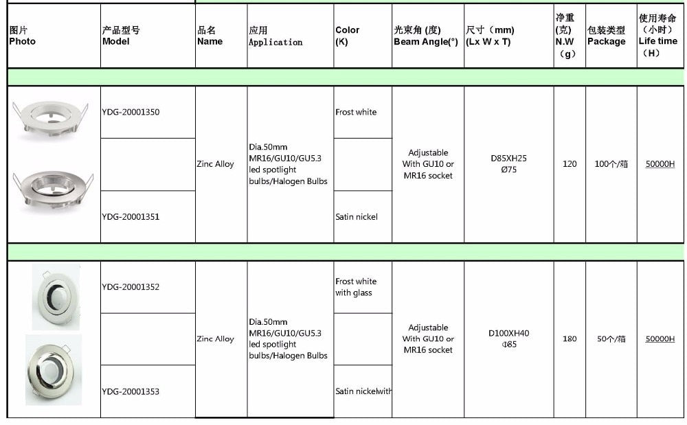 LED downlight lamp holder Cut hole 60mm Embellecedor Led Techo Gu10 Fixtures Inbouw Gu10 Spot Led Downlight Fixture