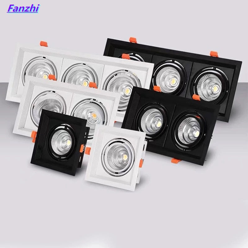 Super Bright Square Dimmable LED Downlight, COB, 10w, 20W, 30w, Decoration  Spotlight, Ceiling Lamp, AC85-265v, 1pcs