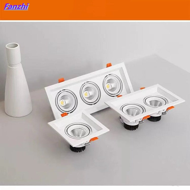 Super Bright Square Dimmable LED Downlight, COB, 10w, 20W, 30w, Decoration  Spotlight, Ceiling Lamp, AC85-265v, 1pcs
