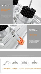 Super Bright Square Dimmable LED Downlight, COB, 10w, 20W, 30w, Decoration  Spotlight, Ceiling Lamp, AC85-265v, 1pcs