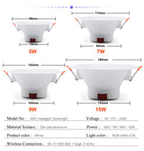 Smart Life Led Lights For Home 5W 7W 9W 15W Downlight LED Empotrable Spot Led Ceiling Lamp RGB+CW+WW Tuya WiFi Indoor Lighting